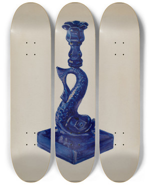Triptych art skateboard deck of Marcus Moran Candlestick by Marcus Moran