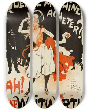 Triptych art skateboard deck of Julesalexandre Grn Quelle Machine Acheter by Jules-Alexandre Grn (1868-1934)
