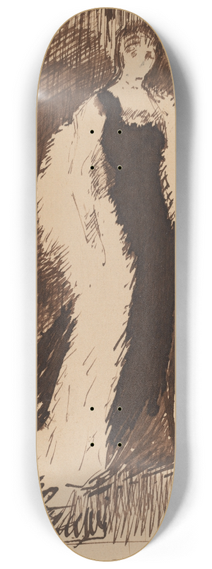 James Abbott McNeill Whistler - Arrangement in Black  No.3 8.25 inch art skate deck