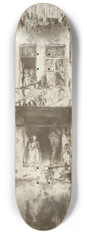 James Abbott McNeill Whistler - Balcony, Amsterdam 8.25 inch art skate deck