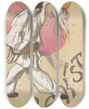 Triptych art skateboard deck of Lon Bakst Bakst by Leon Bakst (1866-1924)