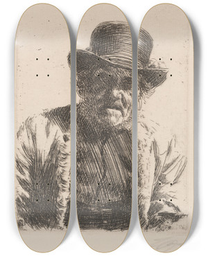 Triptych art skateboard deck of Anders Zorn Beadle by Anders Zorn (1860-1920)