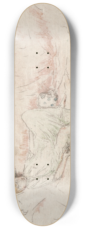 James Abbott McNeill Whistler - Draped Figure Reclining 8.25 inch art skate deck