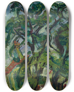 Triptych art skateboard deck of Cham Soutine Gourdon Sur Vence by Chaim Soutine (1893-1943)