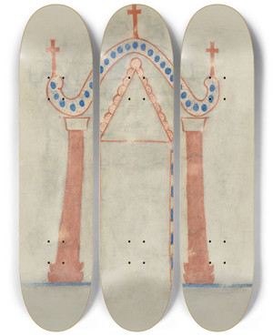 Triptych art skateboard deck of William Mcauley Wall Painting by William Mcauley