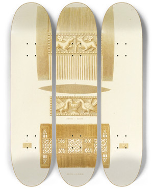 Triptych art skateboard deck of Carl Becker Kunstwerke Und Gerathschaften Des Mittelalters Und Der Renaissance Pl28 by Carl Becker (19-)