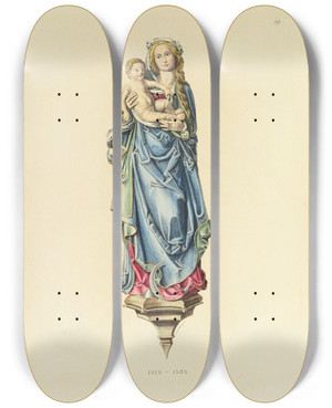 Triptych art skateboard deck of Carl Becker Kunstwerke Und Gerathschaften Des Mittelalters Und Der Renaissance Pl49 by Carl Becker (19-)