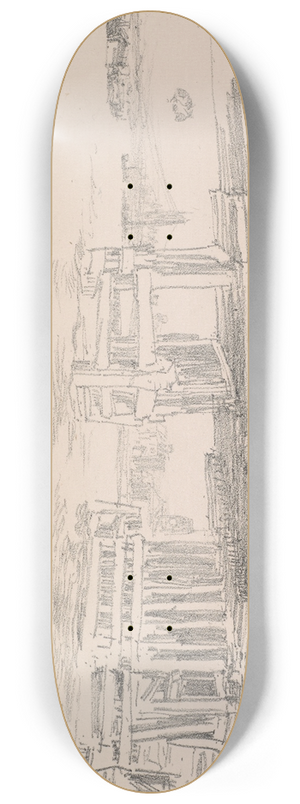 James Abbott McNeill Whistler - Old Battersea Bridge 8.25 inch art skate deck
