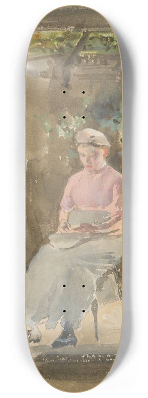 James Abbott McNeill Whistler - Pink NoteShelling Peas 8.25 inch art skate deck