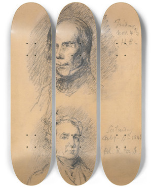 Triptych art skateboard deck of John B Neagle Henry Clay And Richard Mentor Johnson by John B Neagle