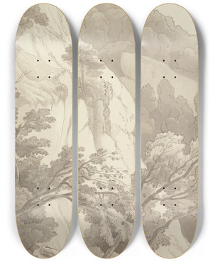 Triptych art skateboard deck of John White Abbott Canonteign by John White Abbott (1763-1851)