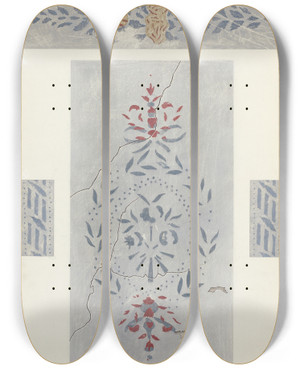 Triptych art skateboard deck of Alvin M Gully Wall Stencil by Alvin M Gully