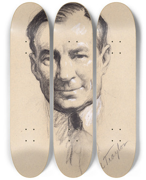 Triptych art skateboard deck of Samuel Johnson Woolf Melvin Alvah Traylor by Samuel Johnson Woolf (1880-1948)