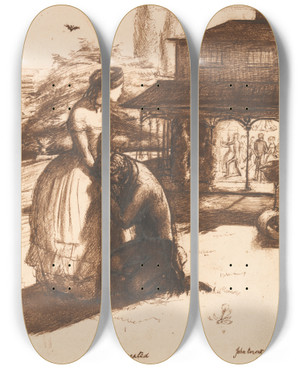 Triptych art skateboard deck of Sir John Everett Millais Accepted_1 by Sir John Everett Millais (1829-1896)