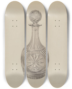 Triptych art skateboard deck of Charles Caseau Decanter by Charles Caseau (1880)