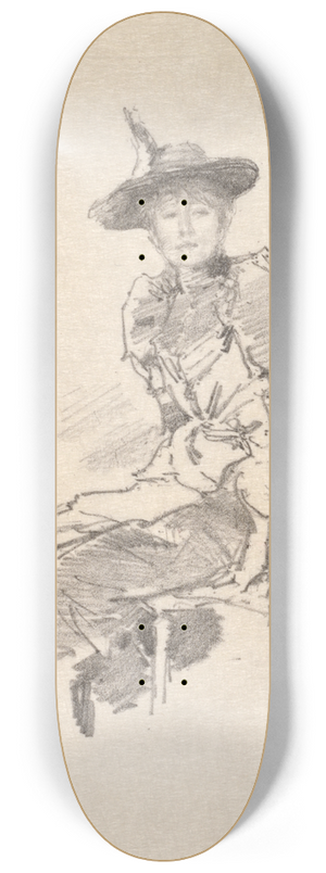 James Abbott McNeill Whistler - The Winged Hat 8.25 inch art skate deck