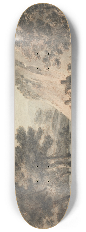 James Adam - Landscape with River and Figures 8.25 inch art skate deck