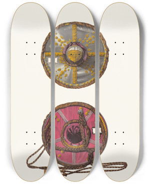 Triptych art skateboard deck of Fedor Grigoryevich Solntsev Torch_2 by Fedor Grigoryevich Solntsev (1801-1892)