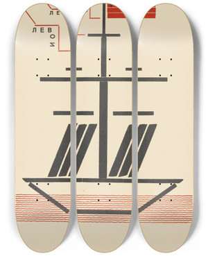 Triptych art skateboard deck of El Lissitzky Rsfsr by El Lissitzky (1890-1941)