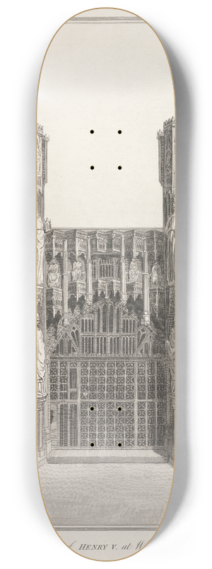 James Basire the younger - Chapel of Henry V at Westminster 8.25 inch art skate deck
