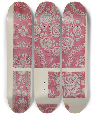 Triptych art skateboard deck of Betty Jacob Coverlet_3 by Betty Jacob