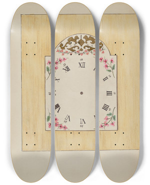 Triptych art skateboard deck of Ann Gene Buckley Clock Face_2 by Ann Gene Buckley