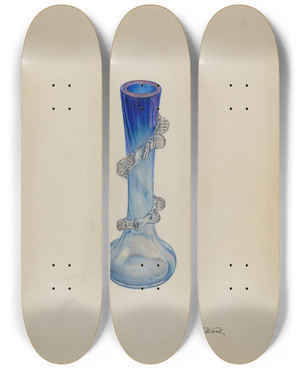 Triptych art skateboard deck of Paul Ward Small Vase_1 by Paul Ward (20-)