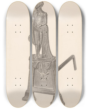 Triptych art skateboard deck of Herman Bader Andiron by Herman Bader