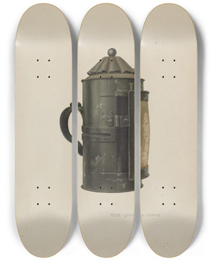 Triptych art skateboard deck of Rose Campbellgerke Lantern_2 by Rose Campbell Gerke (1882)