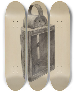 Triptych art skateboard deck of Samuel W Ford Hand Lantern by Samuel W Ford