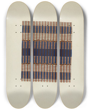 Triptych art skateboard deck of Lucille Lacoursiere Textile Print by Lucille Lacoursiere