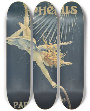Triptych art skateboard deck of Henri Boulanger Gray Phbus by Henri Boulanger Gray 2 (1858-1924)