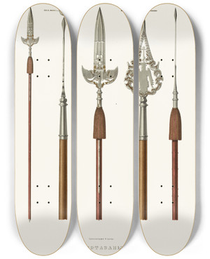 Triptych art skateboard deck of Fedor Grigoryevich Solntsev Protazany by Fedor Grigoryevich Solntsev (1801-1892)