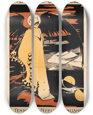 Triptych art skateboard deck of Robert William Chambers The King In Yellow By Robert W Chambers by Robert William Chambers (1865-1933)