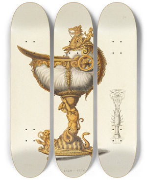 Triptych art skateboard deck of Carl Becker Kunstwerke Und Gerathschaften Des Mittelalters Und Der Renaissance Pl70 by Carl Becker (19-)