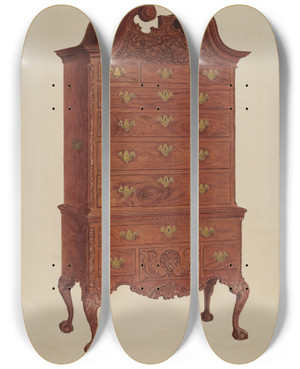 Triptych art skateboard deck of Francis Borelli Highboy_2 by Francis Borelli