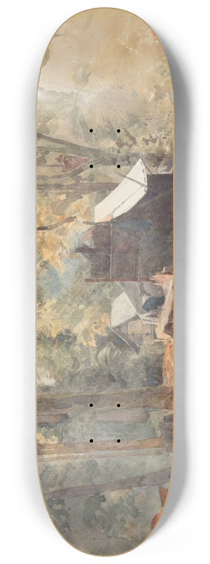 James Crowe Richmond - Hut of the Italian party, old diggings on Buller 8.25 inch art skate deck