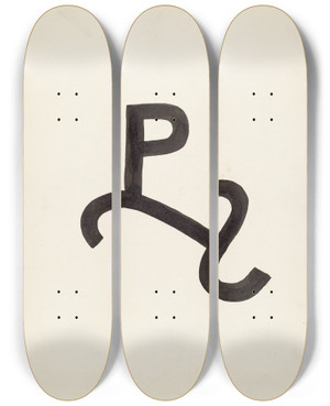 Triptych art skateboard deck of J Henry Marley Cattle Brand_22 by J Henry Marley