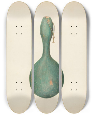 Triptych art skateboard deck of Sydney Roberts Gourd Bottle by Sydney Roberts