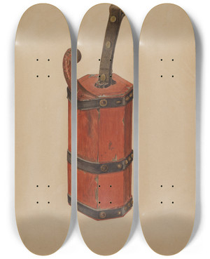 Triptych art skateboard deck of George Roehl Lumbermans First Aid Kit by George Roehl