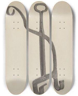 Triptych art skateboard deck of Jacob Lipkin Kettle Tilter_2 by Jacob Lipkin