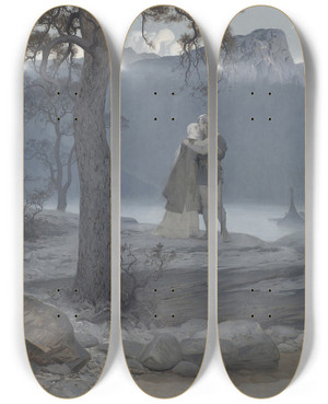 Triptych art skateboard deck of August Malmstrm The Farewell by August Malmstrom (1829-1901)