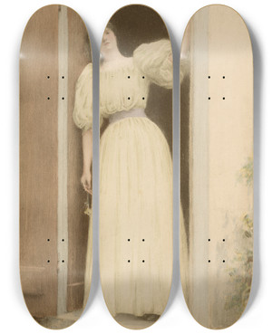 Triptych art skateboard deck of Raphal Collin Le Dpart by Raphael Collin (1850-1916)