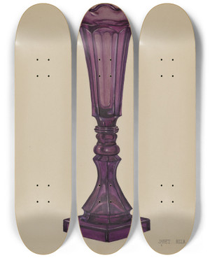 Triptych art skateboard deck of Janet Riza Vase_6 by Janet Riza (20-)