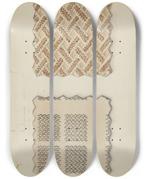 Triptych art skateboard deck of Robert Stewart Vest Material_2 by Robert Stewart (20-)
