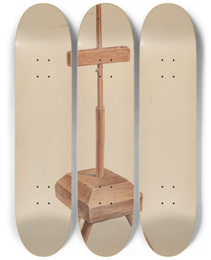 Triptych art skateboard deck of Paul Ward Candle Stand_2 by Paul Ward (20-)