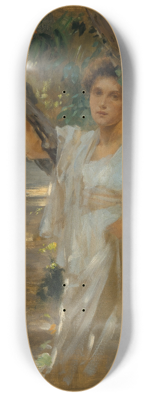 Alois Hans Schram - A Girl in the Forest 8.25 inch art skate deck