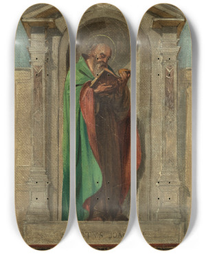 Triptych art skateboard deck of Nicolas Auguste Hesse Saint Joachim by Nicolas Auguste Hesse (1795-1869)