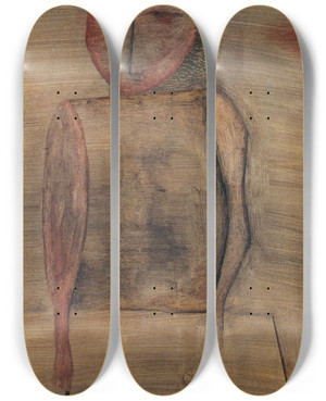 Triptych art skateboard deck of Paul Klee Doctor by Paul Klee (1879-1940)