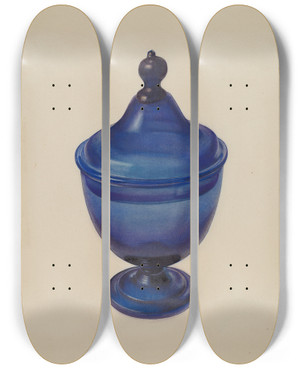 Triptych art skateboard deck of Beverly Chichester Compote by Beverly Chichester (20-)